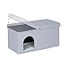 Relaxdays Katzenhöhle faltbar, belastbare Sitzbank, Katzenmöbel Indoor, Tierversteck, HBT: 38,5 x 74,5 x 37 cm, grau