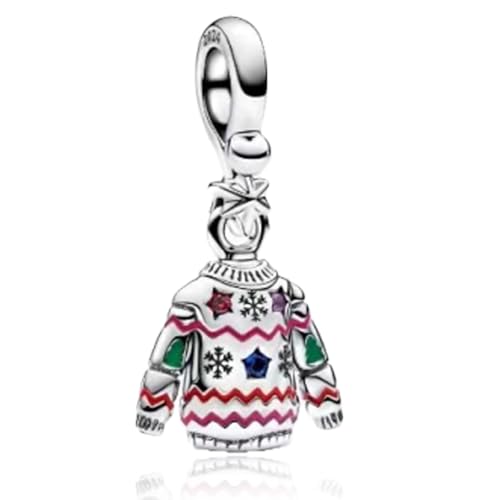 MGIUL 925 Sterling Silver Charms para Pulsera y Collar Jersey de Navidad Pendant Beads Christmas Day Día de la Madre Joyas de Regalo para Mujer