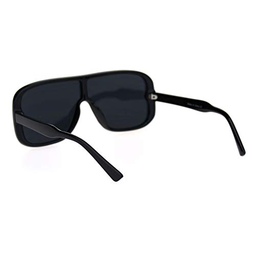Mens Robotic Flat Top Minimal Shield Mob Sunglasses4