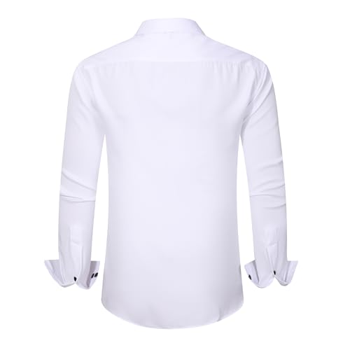 Men's Dress Shirts for Business Casual - Long Sleeve Button Down Shirts (Black Button) - Image 4