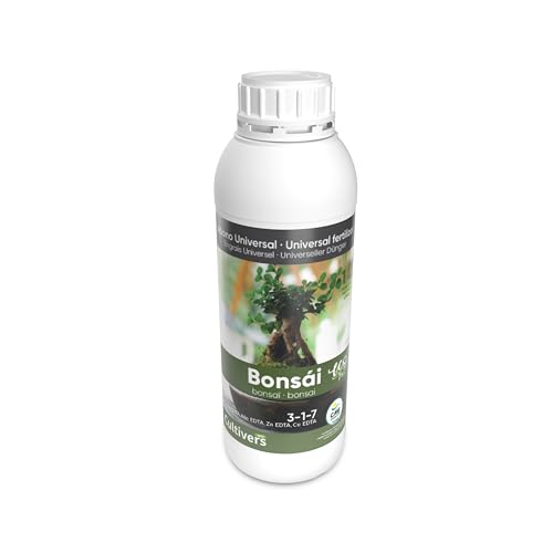 CULTIVERS Fertilizante Bonsái Ecológico Líquido de 1 L con Micronutrientes y Aminoácidos. Abono 100% Orgánico y Natural. Favorece el Desarrollo y el Crecimiento controlado