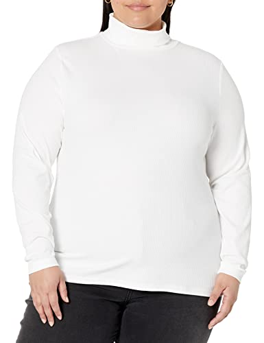 Image of Amazon Essentials Women's Slim-Fit Stretchy Layering Long Sleeve Knit Rib Turtleneck Top (Available in Plus Size), Pack of 2