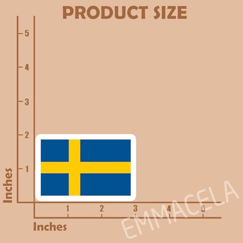 Image of (3PCS) Sweden Flag stickers, Countries Flag Stickers - Waterproof Vinyl Decals For Laptops, Tumblers, Water Bottles, Books, Scrapbooks, Size 3 x 2 Inch