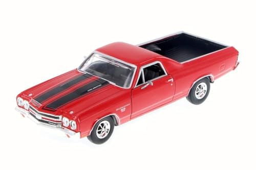 1970 Chevrolet El Camino SS 396 Rojo con Franjas Negras 1/24 miniatura 2