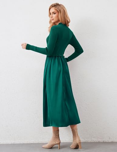 Image of Lauweion Womens Turtleneck Maxi Sweater Dresses Long Sleeve Knit Pullover Jumper Fall Winter Flowy Modest Long Dress