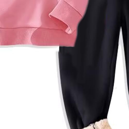 Kids Fleece-Lined Hoodies Set 2 Piece Thick Warm Joggers Sweatpants Sweatsuits Boys Girls Winter Padded Tracksuits3