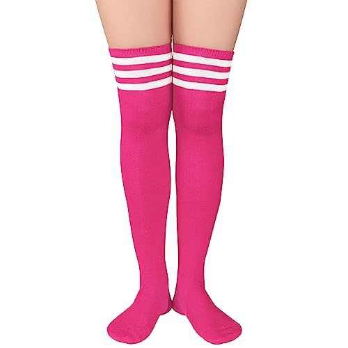 Image of Zando Womens Stripes Thigh High Socks Thigh Highs Casual Knee High Stockings