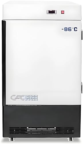 Image of Ultra Low Temperature Freezer, 80L, -40℉ to -123℉ Adjustable Temp Range, with Rollers and Digital Display, 304 Stainless Steel Liner, Low Temp Lab Freezer for Laboratory Samples Storage