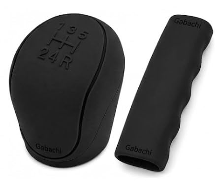 Car Gear Knob & Hand Brake Cover Combo | Anti-Slip Silicone Gear Shift Cover | Protects from Dust Sweat & Wear | Universal Fit Manual Cars & SUVs | Interior Accessories (Black)-image-13