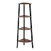 VASAGLE Corner Shelf Stand, 4-Tier Corner Bookshelf, Storage Shelving Unit, Plant Stand for Living Room, Industrial Accent Furniture with Steel Frame, Rustic Brown and Black ULLS34X