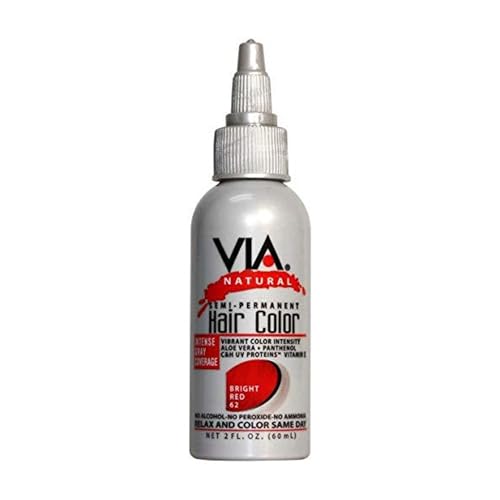 VIA NATURAL Semi-permanent Hair Color Rinse Aloe Vera Bright Red miniatura 1