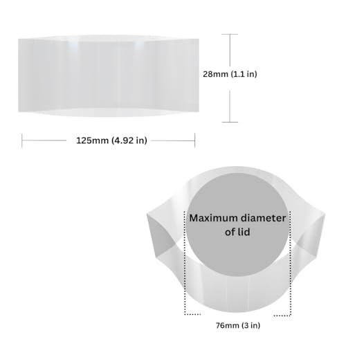 Image of 125 x 28 mm Clear Perforated Shrink Band for Glass Jars, Plastic Jars, Metal Tins and More. [Compatible Diameter Range: 2 3 /4 inch - 3 inch] - Bundle of 50