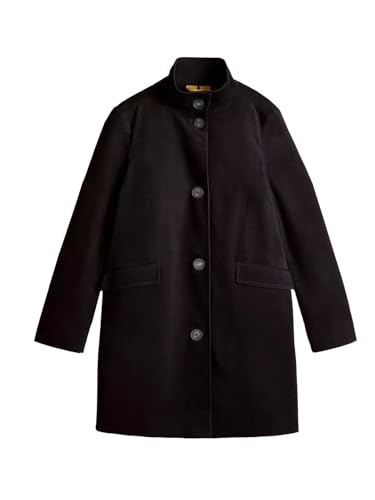 Image of Elendra jeans Women's Premium Velvet Long Coat | High Neck Buttoned Winter Jacket | Elegant Party & Casual Wear Overcoat