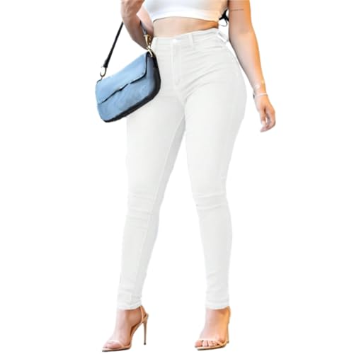 Womens Jeans high Waisted Casual Denim Trousers Skinny Tummy Control Jeans Urban Fashion Butt Lifting Trousers (US