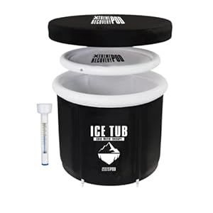 Ice Bath Xtreme Recovery POD – Groot ijsbad voor atleten, Premium draagbaar bad voor binnen of buiten met deksel, Cryotherapiebad, Opvouwbaar volwassenenbad, IJsbad… (White)
