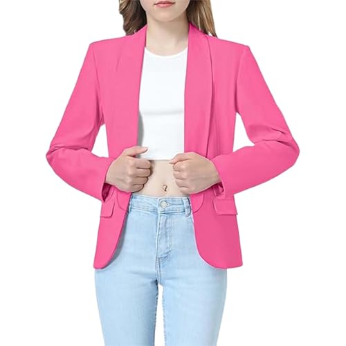 Girls Blazer Jacket Long Sleeve Lapel Collar Open Front Formal Blazers Suit Inner Kids Casual Solid Color Outwear