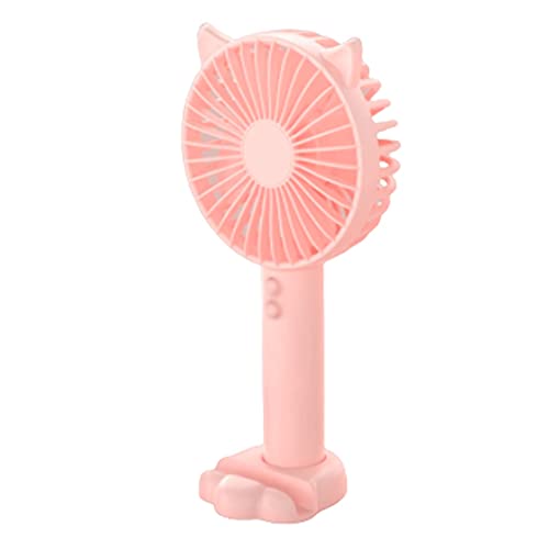 Handheld fan, mini-fan, 3 snelheid verstelbaar,USB Koelventilator met basis, draagbare en kleine ventilator voor thuiskantoren buiten (Color : Pink, Grootte : 2500mAh)