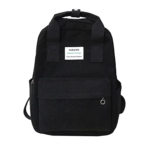 Mochila escolar de pana para mochila escolar, Black, L Cover