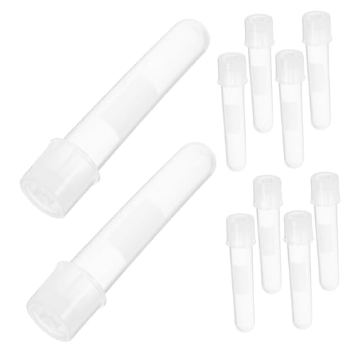 POPETPOP 10 pièces Lot de Tubes à Essai Culture avec Bouchons Étanches Gradués pour Prélèvements et Stockage Laboratoire Tubes Petits Flacons Réutilisables pour Liquides et Échantillons