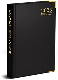 VR Angel 2023 Diary A4 | A5 | A6 Diary Week to View | Day A Page | Desk Diary | A6 Hard Backed with Metal Edges for Home and Office Use ( Red - A6 Week To View With Metal Corner )