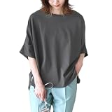 [ORWZDCO] Tシャツ レディース トップス カットソー 半袖 クルーネック 無地 綿 快適 オシャレ ゆったり ブラウス 体型カバー 大きいサイズ お出かけ 通勤 春 夏