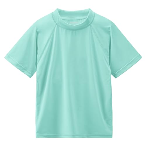 Boys Swim Shirts Rash Guard Short Sleeve Fishing Water Shirts UPF 50+ Sun Protection Rashguard Quick Dry Cool Beach Swimming Clothes for Toddler Youth Kids Lake Blue 5T