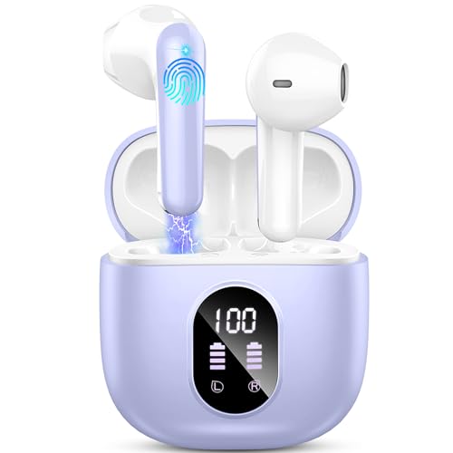 Wireless Earbuds, Bluetooth 5.3 Headphones 2024 Wireless Headphones in Ear with ENC Mic, Bluetooth Earphones Noise Cancelling Ear buds with 50H Hifi Stereo, IP7 Waterproof Headset, USB-C, LED Display