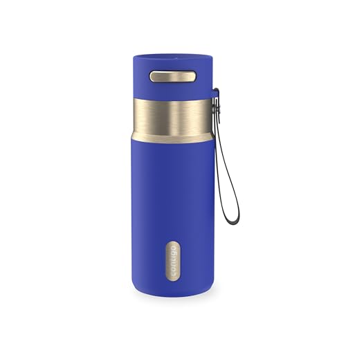 Image of Contigo AutoSeal 16 oz Stainless Steel Vacuum-Insulated Water Bottle with Leakproof Push-Button Spout & Lock, Carry Strap, BPA-Free & Lead-Free, Dishwasher Safe