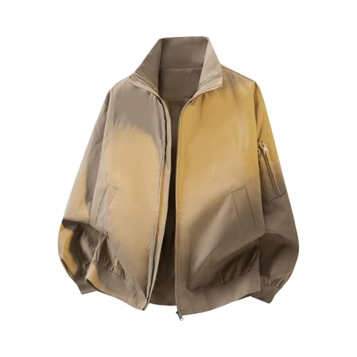 Chaqueta de entretiempo para hombre, softshell, monocolor, cortavientos, chaqueta de aviador, para tiempo libre, con bolsillos, chaqueta bomber, informal, ligera, chaqueta universitaria, corte regular