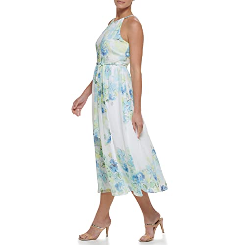 Image of DKNY Women's Halter Faux Wrap Midi Dress