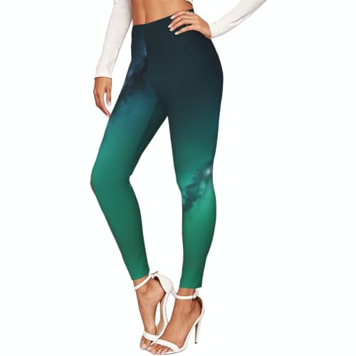 Leggings mujer galaxia verde ideales para yoga y look urbano