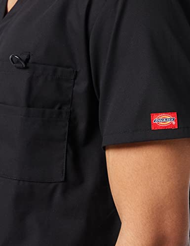 Image of Dickies Mens V-Neck Scrub Top with 5 Pockets - Medical & Nursing Uniform Shirt, Side Vents - 81906