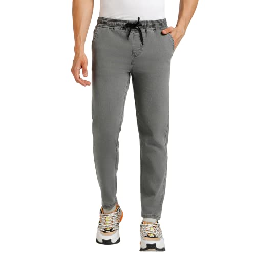 Image of Urbano Fashion Men's Regular Fit Mid Rise Washed Jogger Jeans Stretchable