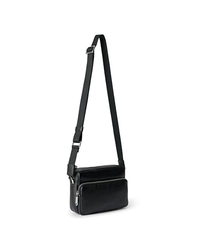 ECCO Camera Crossbody, Black Pebbled Leather2