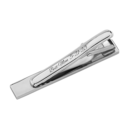 Set personalizado de gemelos y pinza para corbata plateados miniatura 5