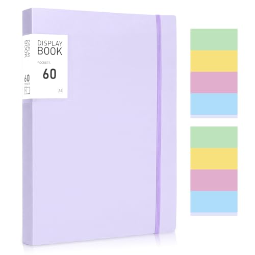 Thboxes A4 Display Folders 60 Pockets A4 Display Book Folder with Stickers