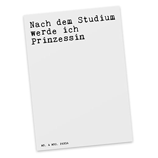 Mr. & Mrs. Panda vykort med text efter studien kommer jag att prins