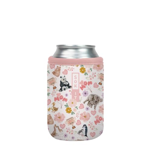 Sok It CanSok Sleeve for Beer & Soda Insulated Neoprene Cover (Wild About Mom, 12oz Can Sleeve)