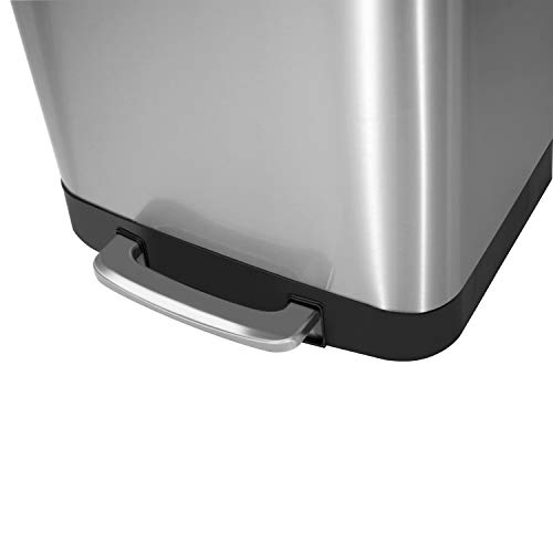 Caneca de basura rectangular de acero inoxidable 14.5 gal miniatura 7