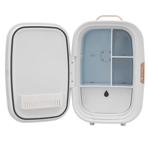 LIAUHO Mini Fridge, 12L Skincare Fridge, Portable Cooler and Warmer, Compact Refrigerator for Comestic Storage, Makeup, Lipstick, SkinCare, Bedroom, Office, Dorm (White)