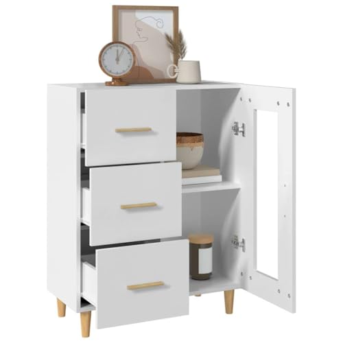 Aparador blanco moderno de madera para eliminar el desorden visual en salones pequeños 6
