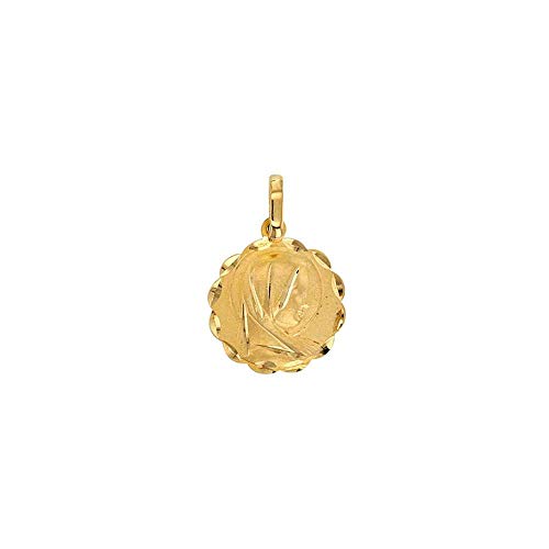 Médaille Vierge Marie Or 750/1000 au contour diamanté à porter au quotidien