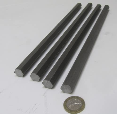 1215 Carbon Steel Hex Rod .500" Diameter x 1 Foot Length 4 Pieces