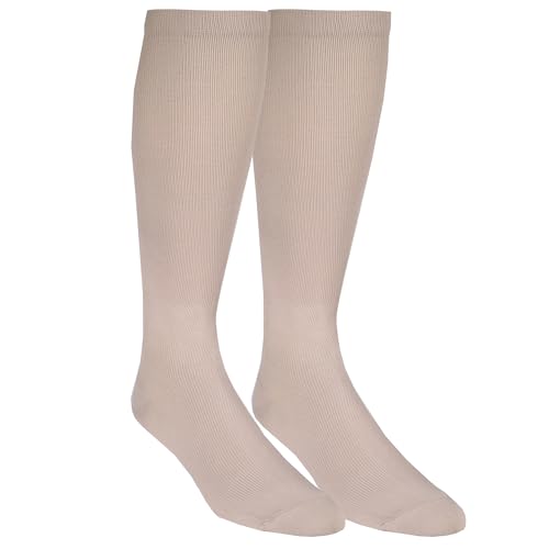 Image of Truform Compression Socks, 15-20 mmHg, Knit Women's Dress Socks, Knee High Over Calf Length