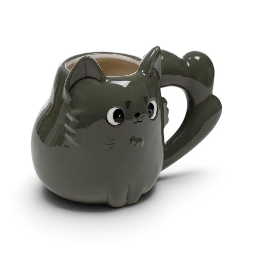 Puckator Beans & Co – Tasse en céramique en forme de chat – Accessoires amusants pour la maison – Cadeaux mignons pour petite amie – Grandes tasses pour hommes et femmes – Gobelets mignons – Ensemble