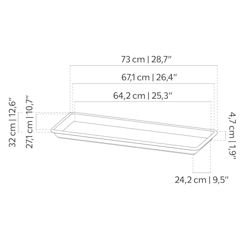 VENEZIA RECHTECKIGE UNTERTASSE TAUPE, XL 80 cm – Ansicht 2