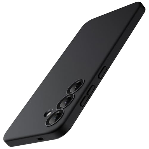 JETech Dünn Hülle für Samsung Galaxy S25 5G Vollständiger Kameraschutz Weiche TPU Slim Schutzhülle mit Matt Finish Stoßfest (Schwarz)