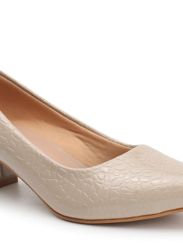 Image of Carlton London Women Stylish Slipon Pump Shoes with Block Heels, Pointed Toe for Party and Formal Occasions