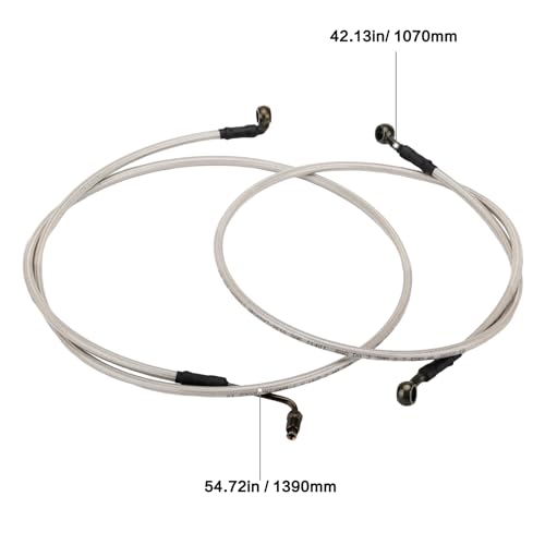 Image of RZR Extended Brake Lines Compatible with Polaris RZR 800 900 570 XP | Front & Rear, Compatible with +4 inch +5 inch +6 inch Lift Kits, Easy to Install, Metal Wire Braided Layer, Preventing Brake Fluid Leaks