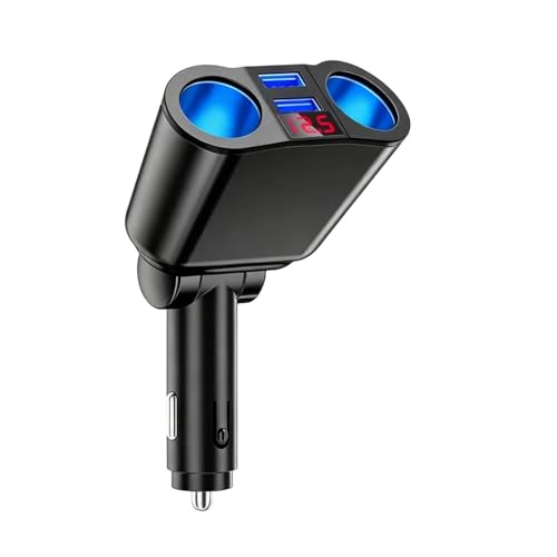 Adaptateur Chargeur de Voiture, Allume-Cigare avec Double Ports USB et 2 Prises Allume-Cigare, Splitter de Prise DC 12V-24V 120W, Conçu pour Téléphones et...